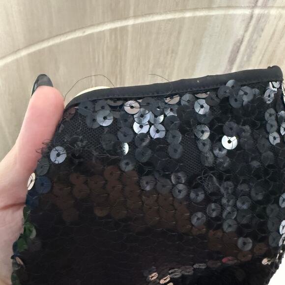 Abercrombie & Fitch High Rise Sequin Skort Black Mini Skirt Size XL - Picture 8 of 9